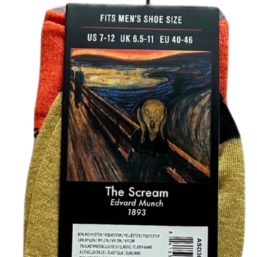 Artist Series Iconic Paintings Graphic Men’s Crew Sock Bundle | 4  Pairs | NWT - Picture 5 of 9